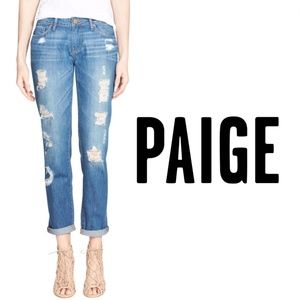 Paige Women's Distressed Blue Jeans